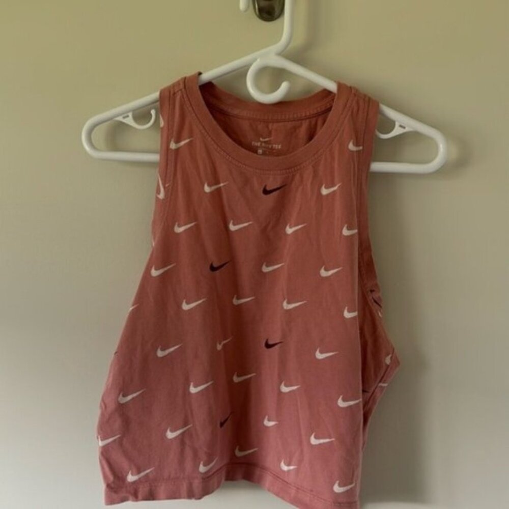 Nike Women's Sportswear Swoosh Crop Tank Ultra Soft Cotton Size Large